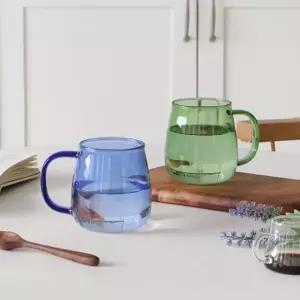 내열 컬러 글라스 머그컵 홈카페 유리잔