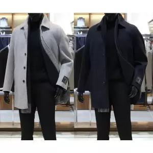 바쏘 24 FW 핸드메이드 울 캐시미어 셋인카라 구스다운 내피탈착 숏코트 2종 [ 라이트그레이,네이비 ]