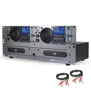 제미니 듀얼 CD /USB DJ 미디어 플레이어 u2013 2Deck Rackmount 플레이어(조그 휠, MP3 재생 및 충격 방지 기능 포함), DJ, 모바일 장비 설치용 프로 오디오 구성 요소(CDX-2250i)