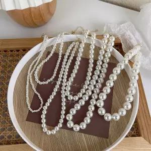 진주목걸이 목걸이 기념일 선물 0.5 0.7 10 12 14mm