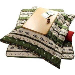 히터와 담요가 있는 LSSOAZVVN 코타츠 테이블 커피 거실 다인승 일본식 스토브 플러시 담요 카펫 히터 세트