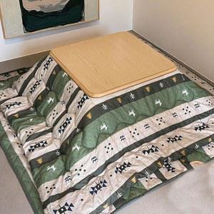 YQMHEZ 코타츠 히팅 테이블, 히든 행잉 히터가 있는 일본식 이불 스토브, 테이블 코타츠, 우드 모던 커피 티 데스크, 편안한 카펫(천연) 포함