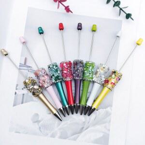 깨진 다이아몬드 꽃잎 펜 50개 반짝이 볼펜 문구 구슬 일본 학용품