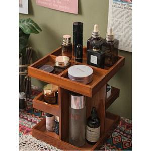 원목 화장대 정리함 소나무 보관상자 16칸 케이스 회전 필통 디스플레이 3단 조향대