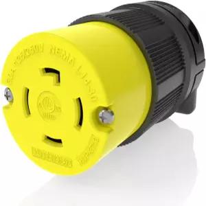 저니맨-프로 2713 30암페어 125/250볼트 NEMA L14-30R 3P 4W 잠금 플러그 커넥터 검은색 산업용 등급 접지