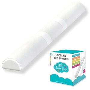 유아용 리틀 슬리피 헤드 침대 범퍼 | 레일 부드러운 커버가 있는 스테이 풋 폼 안전 가정용 또는 RV용 트윈 (1팩)
