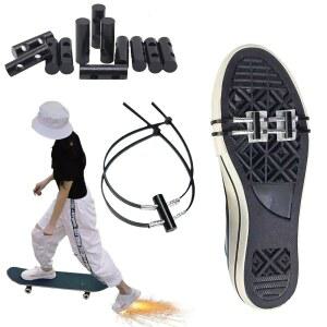 스케이트보드 마찰 스파크 패드 슈 서프보드 밑창 플린트 부츠 커버 조절 가능한 롱보드 신발 슬라이더 플레이트 파티네타스 액세서리 야외 도구(플린트 2개)