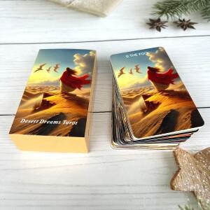 78PCS 70*120mm 타로 영어 PDF 가이드 양면 필름 스크래치 방지 운세 룬 보드 게임 사막 테마 그림