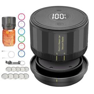 Mason Jar 진공 밀봉기 - 로봇 씰 팟 마손, 일반 및 넓은 입구 병에 맞는 범용 뚜껑, 식품 보존을 위한 필수 통조림 용품 홈스테딩 필수품