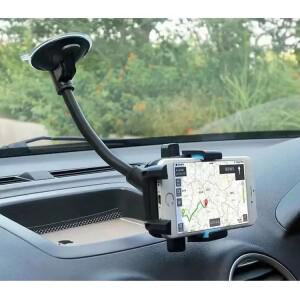 범용 차량용 앞유리 거치대 회전식 소프트 튜브 자동 잠금 내비게이션 장착 휴대폰 핸드폰