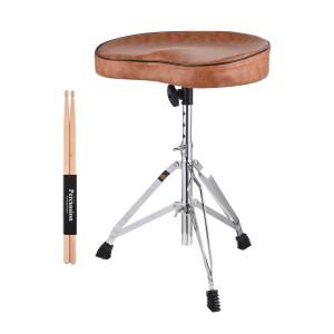드럼 의자 시트 범용 패딩 처리된 회전식 조절 가능 타악기 연주자 미끄럼 방지 발과 드럼스틱 포함