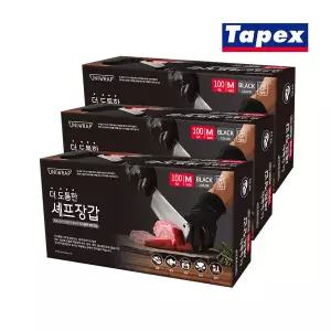 [유니랩]더 도톰한 니트릴 셰프장갑 100매(블랙) 중 X 3개