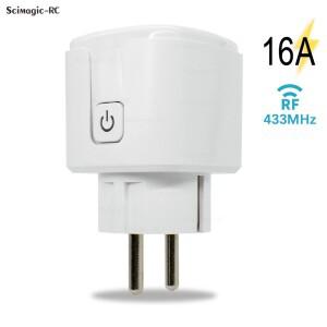 무선 RF 433 학습 코드 리모컨 소켓 스위치 EU 범용 플러그 220V 온오프 조명 전기 콘센트용