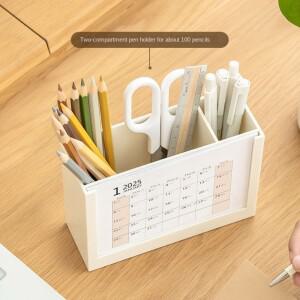 2025년 달력 책상용 정리함  재사용 가능 펜 홀더 다기능 내구성 연필 보관함 정리함