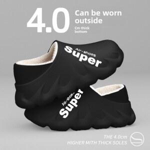 방수 대형 사이즈 면 슬리퍼 남성용 겨울 실내용 두꺼운 밑창 미끄럼 방지 따뜻하고 편안한 신발 실외용