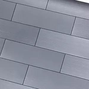 딥 실버 타일 시트지 접착식 헤어라인 그레이 메탈릭 타일 시트지 모던 욕실 인테리어 데코 리폼 헤라 증정