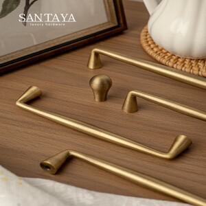 Santaya 견고한 앤틱 황동 손잡이 주방 캐비닛 당김 옷장 서랍 가구 하드웨어 긴