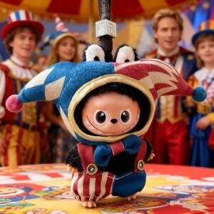 17cm 라부부 할로윈 왜 그렇게 진지해요 의상 서커스 광대 코스튬 세트 4.0 핀 포 러브 인형 의류 액세서