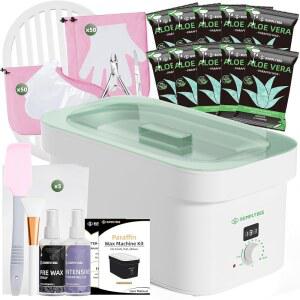 범플리비 7000ml 손과 발을 위한 파라핀 왁스 기계, 알로에 베라 목욕 리필 10개 포함 손을 여성에게 이상적인 선물