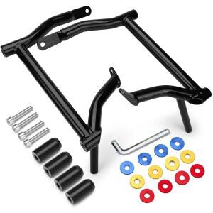 2009-2025년 바 위의 할리 데이비슨 투어링 스트리트 글라이드 로드 킹 일렉트라 울트라 리미티드 CVO 블랙 팁과 호환되는 케키엠 새들백 가드 크래시 브래킷