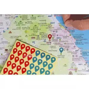 국내여행지도 핀스티커 포스터 전국 대형 국산 학습용 지리 나우맵 우리나라pqr593