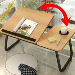 미니 테이블 이동식 침대 간이 노트북 테이블 소형 자취방 다용도 휴대용 접이식 각도 밥상 캠핑 거실 조절