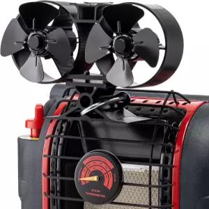 버디 히터용 CRSURE 우드 스토브 팬 메가넥트 온도계가 장착된 열 구동 벽난로 미스터 듀얼 모터 /펠릿