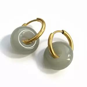 S925귀걸이 티타늄스틸 호안석 은침 연옥 타이거아이 링 아벤츄린