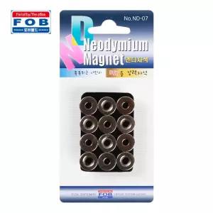 포비 초강력 네오디움 구멍 자석 ND-07 12mm 3T 12개입 놀이용 광고용 교재용