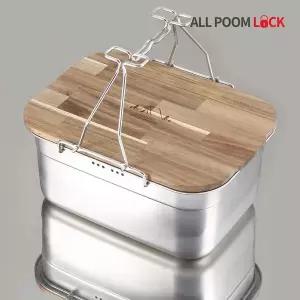 [NS홈쇼핑]올품락 포스코 STS304 캠핑 스탠 바스켓 다용도 수납 멀티팟+나무도마포함..