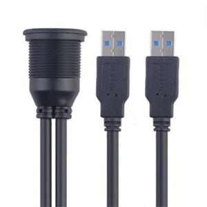 2포트 듀얼 USB 3.0 확장 AUX 플러시 마운트 차량호환  연장 케이블 자동차 트럭 보트 바이크 오토바이 대