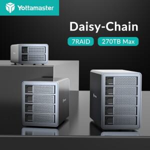NAS 수납함용 Yottamaster 2.5 3.5인치 SATA HDD SSD 인클로저 2/4/5 베이 슬롯 포트 RAID 외부 케이스 하