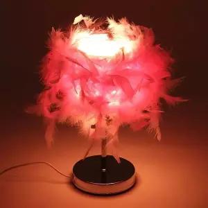 이카루스 NNN835H6 깃털 무드등 핑크 USB LED 인테리어 스탠드