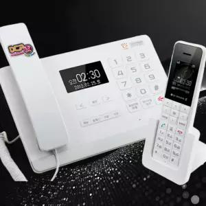 GNTEL 유무선전화기 1.7GHz 사무실 유선 세트 한글 CID 화이트