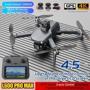 L600 MAX GPS 드론 전문가용 4K 카메라 3축 짐벌 항공 5G WIFI FPV 브러시리스 대형 화면 제어 쿼드콥터
