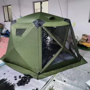 난방텐트 겨울 온열 얼음 물고기 큐브 팝업 텐트 굴뚝 구멍 투명 채광창 사우나 3 층 방수