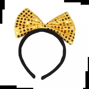 장식 스팡클 리본머리띠(옐로우)-소