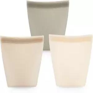 식품 보관용 재사용 가능한 실리콘 봉투 3팩 빈색 지퍼백 가능 샌드위치용 누수 방지 냉동 스낵 식기세척기