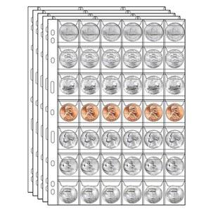 무칭 840 포켓 동전 페이지, 20장 포켓 동전 수거 슬리브, 동전 수거 보관 용품, 페니, 니켈, 다임, 센트, 쿼터 동전 수거 포켓 페이지 (42 포켓)