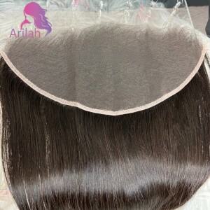 10-22인치 스트레이트 생인모 13x6 레이스 프론탈 프리플럭 150% 밀도 풀 엔드 내추럴 컬러 브라질리언 버