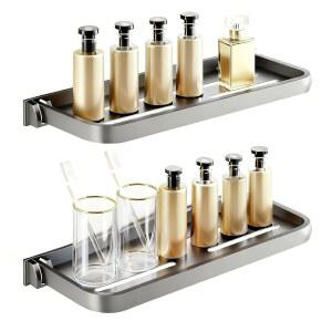 BShashlim 소형 접이식 벽 선반 - 방수 및 방청 90 간편한 설치 금속 선반, RV, 세탁, 화장실, 주방 소파(회색 11.8인치)에 이상적입니다