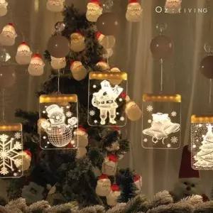 크리스마스 KTK827J6 걸이형 3D 인테리어 무드등 카페 장식조명
