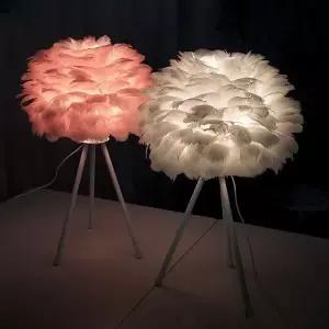 깃털형무드등 SOS865R8 화이트 수유용단스탠드 무드등 깃털조명
