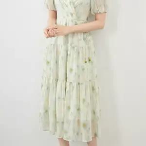 여성원피스 여름 프렌치 로맨틱 스위트 원피스 쉬폰 프린트 롬퍼 드레스 OP5