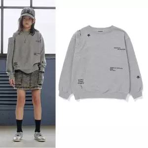 [블루테일]멜란지그레이 어깨 트임 맨투맨 AAA2TS08MG_s