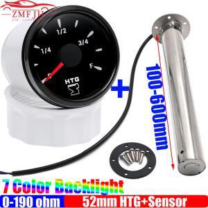 0-190 OHM 홀딩 탱크 게이지 + 하수 레벨 센서 맞춤형 방수 7 색 빛 52mm 폐기물 미터 보트 자동차 12V 24V
