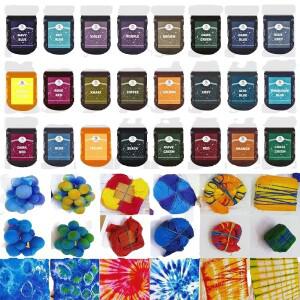 10g 24 색상 패브릭 염료 의류 리퍼브 착색제 코튼 린넨 청바지 캔버스 안료 홈 타이 염색 수제 용품