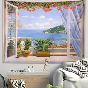 대형 패브릭포스터 가림막 거실 패브릭 인테리어 카페 풍경 가리개 그림 커튼