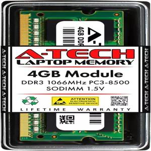 뷰소닉 130 140용 A-Tech 4GB RAM DDR3 1066MHz PC3-8500 SODIMM 1.5V 비ECC 메모리 업그레이드