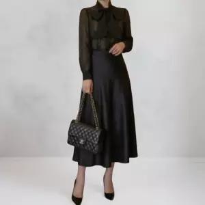 여성 일상 사무실룩 기모 새틴 롱치마